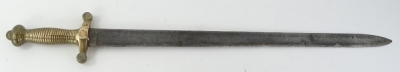 An early 19thC mountain artillery short sword, 71cm L, blade 56cm L. - 2