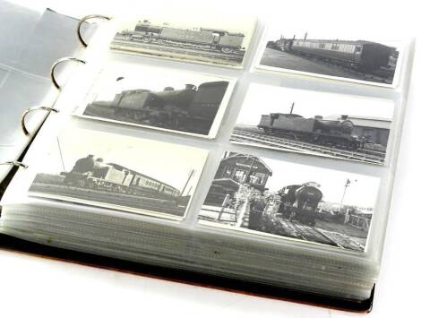 Various 20thC postcards, train related, various locomotives, a quantity to include LNER SL80, LNER 6168, various other locomotives, etc. (1 large album)