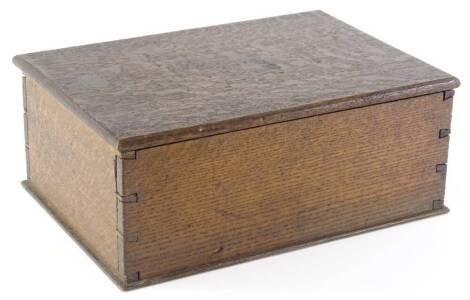 A 19thC oak Bible box, of rectangular form, 15cm H, 37cm W, 26cm D.