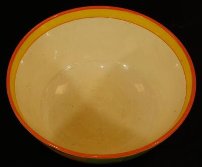 A 1930s Clarice Cliff Nasturtium pattern Bizarre bowl, of circular form, typically decorated, printed marks beneath, 20cm Dia. - 4