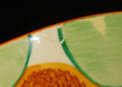 A 1930s Clarice Cliff Nasturtium pattern Bizarre bowl, of circular form, typically decorated, printed marks beneath, 20cm Dia. - 6
