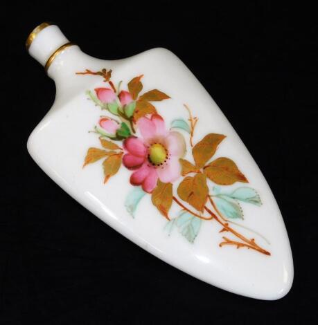 A Royal Worcester scent bottle, decorated with flower sprays, puce marked, c1900, 9.5cm H.
