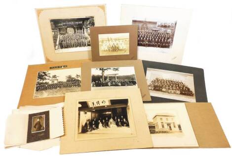 Various oriental ephemera, T Sasaki Kisaratsu black and white photograph, further black and white photograph of guardsman, marked T Sasaki, various Sasaki photographs, early 20thC, to include figures, groups, figures of ladies, etc. 20cm x 26cm. (a quanti
