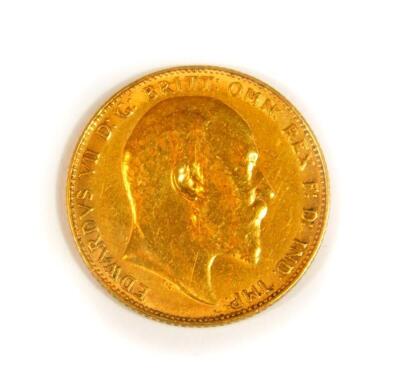 A Edward VII gold full sovereign, 1908. - 2