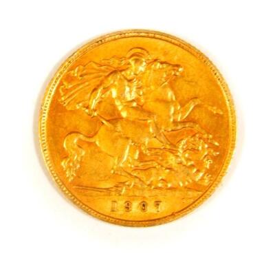 An Edward VII gold half sovereign, 1907.