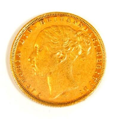 A Victorian gold full sovereign, young head 1876. - 2