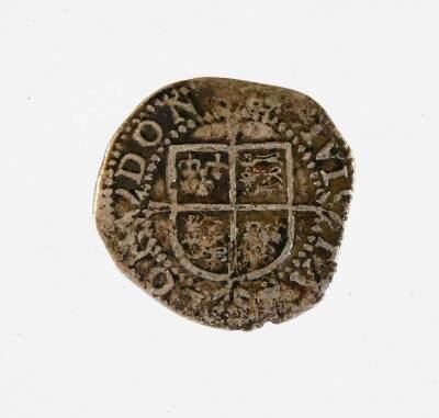 An Elizabeth I hammered silver penny, with long cross over coat of arms, crowned bust facing left, 14mm. - 2