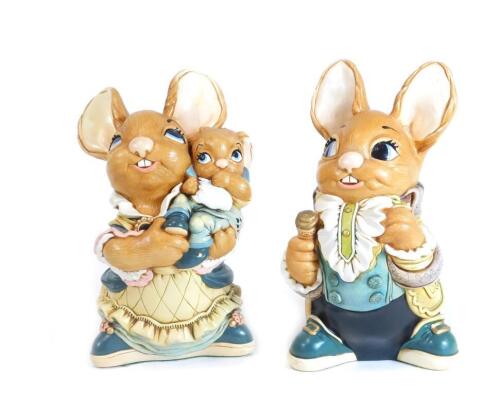 Two Pendelfin large figures, mother and baby and father rabbit, 18cm H. (2)