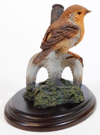 A Country Artists figure group Robin on Fork, CA189, 15cm H.