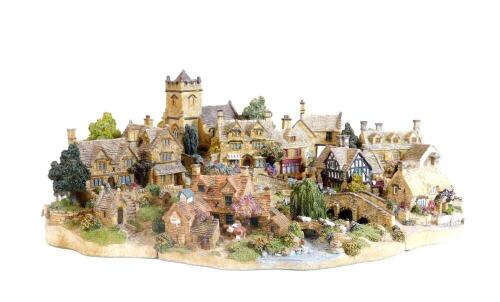 Jane Hart Danbury Mint cottage groups, comprising of four Cotswold Village  groups, 13cm W. (4, boxed)