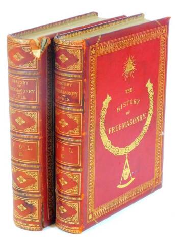 Gould (Robert Freke). The History Of Free Masonry, Antiquity Symbols, Constitutions, Customs, etc. London Thomas C Jack Publishing 1887, in pressed stencilled boards. (2 volumes)