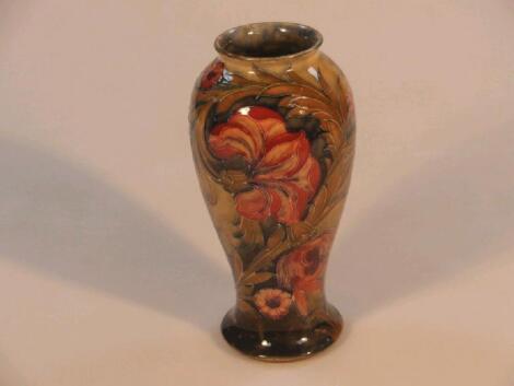 An early William Moorcroft pottery baluster vase