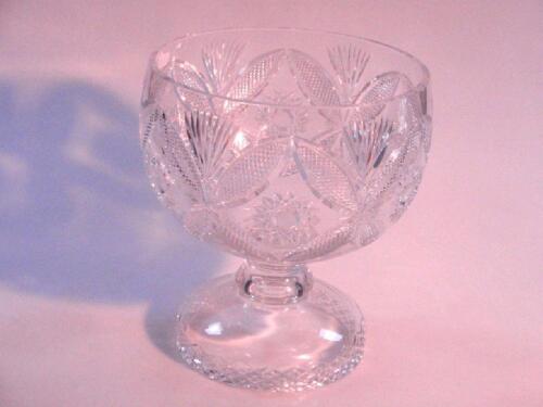 A large and heavy cut glass pedestal bowl