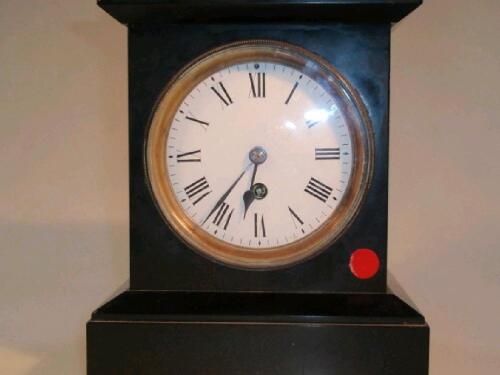 A 19thC slate mantel clock