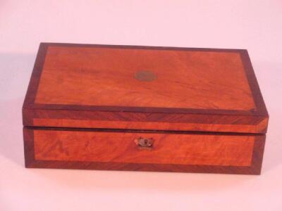 An early 19thC satinwood writing box