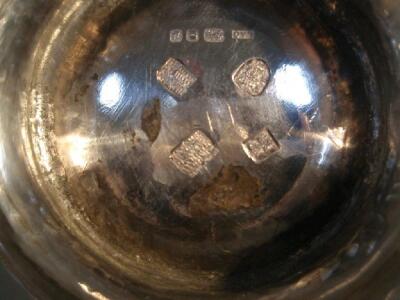 A silver rose bowl, repouss? with trailing flowers and foliage, engraved - 2