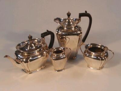 A George V silver four piece tea service