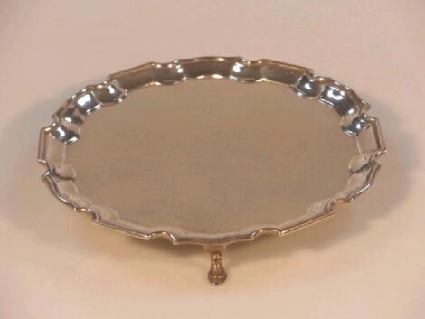 A George V silver small salver