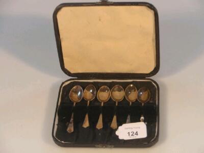 A set of six George VI silver coffee spoons