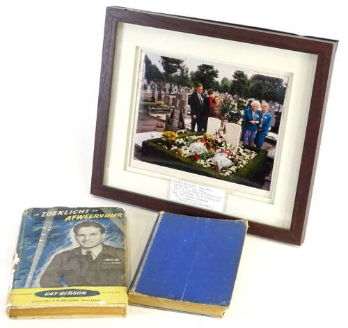 Gibson (Guy, VC). Enemy Coast Ahead, signed in pencil to the frontispiece JL Stiles, Guy Gibson's sister, In Zoeklicht En Afweervurr and a 1994 photograph in Steenbergen Holland 1994, with family members at Gibson's grave and Jim Warwick on the 50th Anni