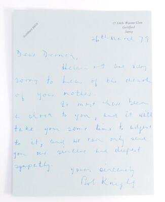 Two letters written to the vendor by 617 Squadron Dambuster Member Bob Knights - 4