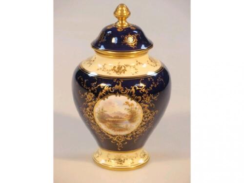 A Coalport porcelain pot pourri vase and cover