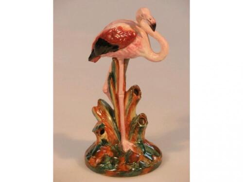 A Royal Worcester 'Crown Ware' centrepiece modelled as a flamingo