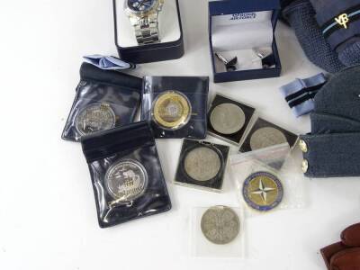 A quantity of RAF related items, to include a hat, jumper, 90th anniversary gold chronograph, gold edition, cuff links etc. - 2