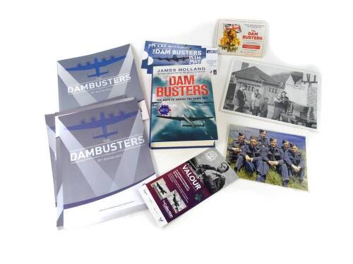 Holland (James). Dam Busters, hardback , signed and dedicated by the author, the Dambusters 70th anniversary programme and photograph signed by George 'Johnny' Johnson, a photograph signed by Mary Stopes-Roe, the daughter of Barnes Wallis, etc.