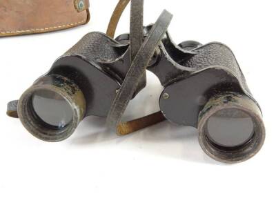 A pair of Air Ministry Second World War binoculars, the leather case stamped Binocular Prismatic No2, case Mk1, OS.13687, F.LTD, the binoculars stamped 6E/293. - 2