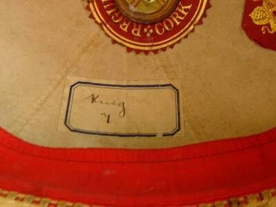 An officer's Buff helmet, in tin box marked C M King Esq, Argyll Southerland Hi., made by J B Johnstone of London. - 8