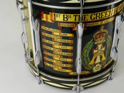 A regimental band snare drum for the 1st Battalion The Green Howards, 37cm diameter. - 2