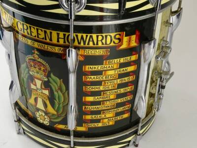 A regimental band snare drum for the 1st Battalion The Green Howards, 37cm diameter. - 4