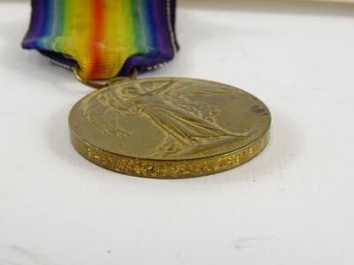 Private John James Gamble, Rifle Brigade, service no. S-3574, a trio of WWI medals, Silver War badge, cap badge, photographs and original discharge certificate. - 5