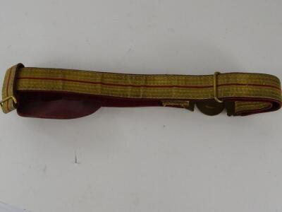 A braided military belt, with regimental buckle for The Prince Albert's Egypt Jellalabad. - 5