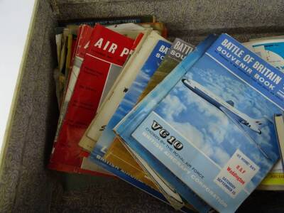 A vintage canvas trunk and a quantity of war books, Battle of Britain souvenirs, Air Pictorial, Flying Review and other magazines. - 5