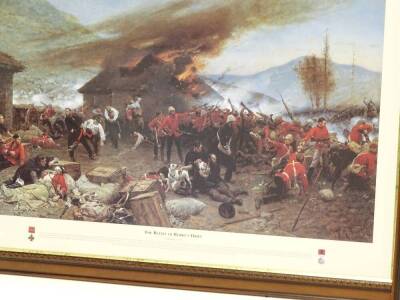 Two large framed and glazed battle prints, depicting the Battle of Rorke's Drift and Isandhlwana, 55cm x 89cm etc. (2) - 6