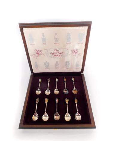 A set of ten The Queen's Beasts silver spoons, worldwide limited edition 881/2500, cased, Birmingham 1977, approx 15.65oz.