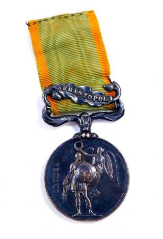 A Queen Victoria Crimea War medal, with Sebastopol clasp, un-named.