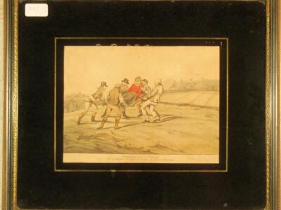 Two 19thC hand coloured soft ground etchings - 5