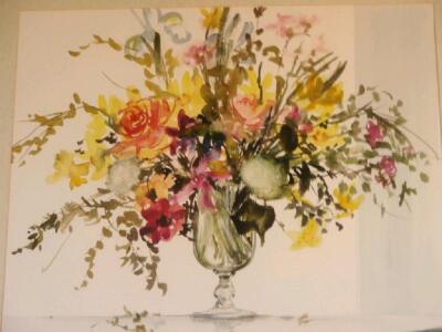 Celia K Russell (b1943). ARR. Still life of summer flowers in a glass vase - 2