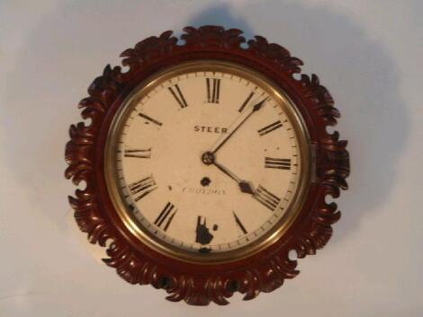 A 19thC mahogany cased wall clock