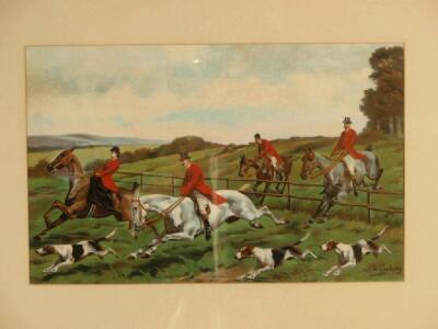 After de Condamy. A set of four lithographic hunting prints