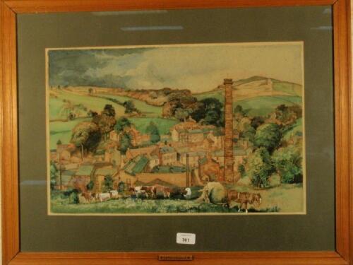 M. Chamberlain (20thC). A watercolour drawing of Lothers Dale