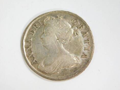 A Queen Anne silver half crown 1714.