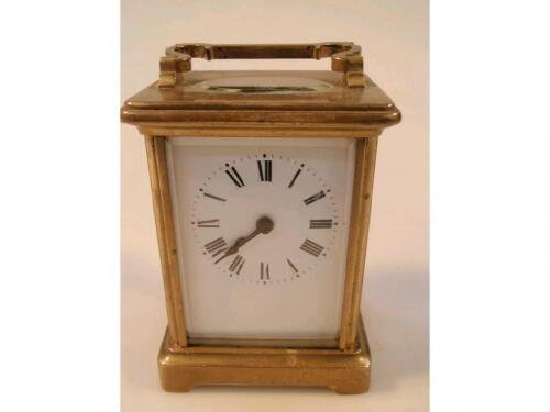 An early 20thC carriage clock with timepiece movement
