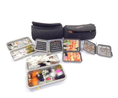 A Sierra Sea-Lite fishing reel, together with seven spools, cased, assorted flies and lures (quantity).