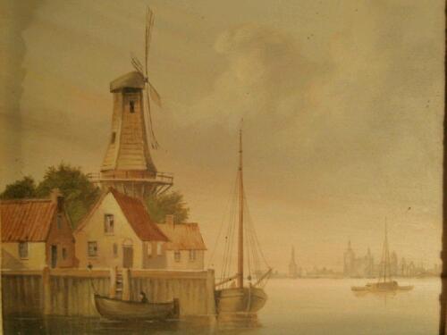 Anonymous (19thC). Dutch coastal scene with fishing boats