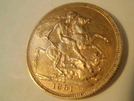 A Victorian gold sovereign