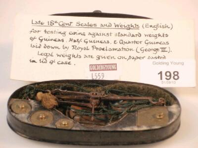 A set of 18th century pocket coin scales and weights - 2